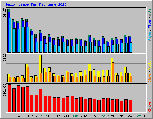 Daily usage for February 2025