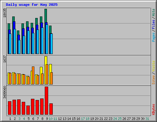 Daily usage for May 2025