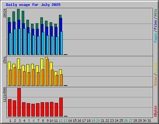 Daily usage for July 2025