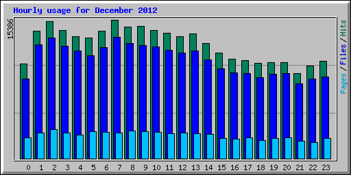 Hourly usage for December 2012