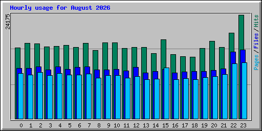 Hourly usage for August 2026